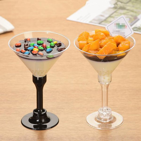 

disposable cups & straws 50pcs goblet mousse cup wine glass ice cream pudding fruit dessert wedding birthday party cocktail champagne plasti