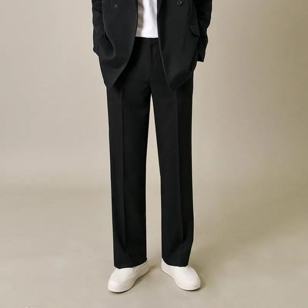 

men's suits & blazers men trousers casual black pants office business formal loose straight male gentleman suit pant for wedding groomm, White;black