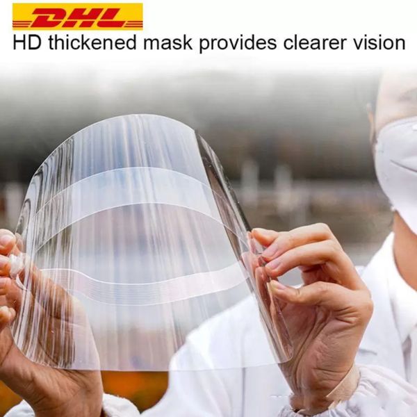 

clear protective face shield mask plastic full protection isolation mask anti-fog oil hat fy8015, Black