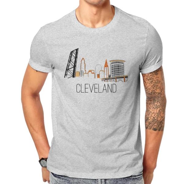 

men's t-shirts men cle skyline iii i love art year novelty, White;black