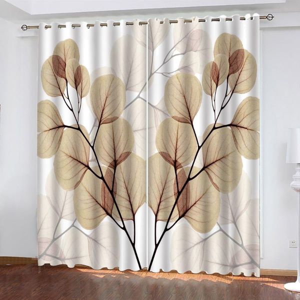 

curtain & drapes 3d digital print beautiful leaves blackout curtains bedroom modern living room window made home decor