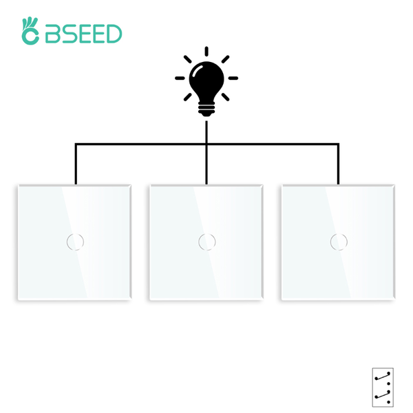 

smart home control bseed 1 gang 3 way russia uk eu standard stair light touch switch black white with mirror crystal glass panel 86mm