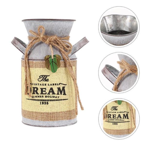 

storage bags 1pc retro small iron flower bucket garden ornament pot for
