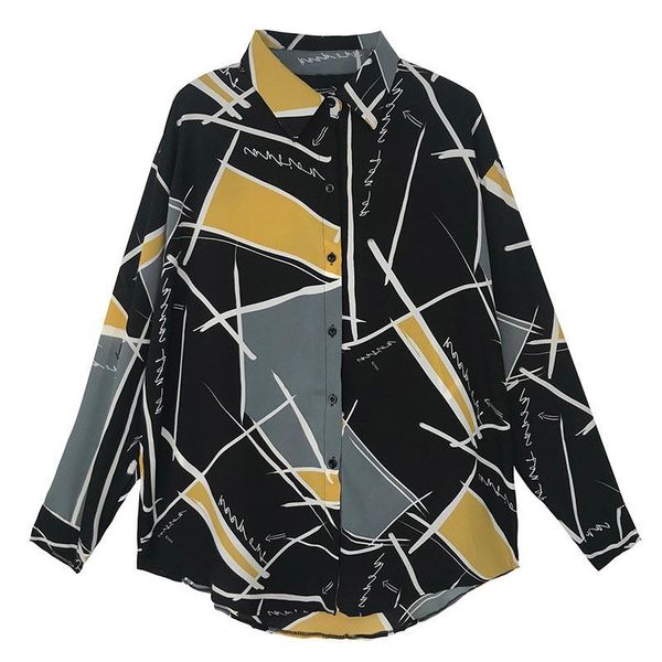 

women's blouses & shirts women spring summer style chiffon lady casual loose long sleeve turn-down collar blusas df2341, White