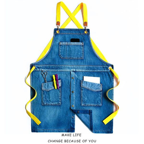 

aprons apron denim home kitchen hairdresser gardening coffee shop painting overalls fashion trend garden barber men