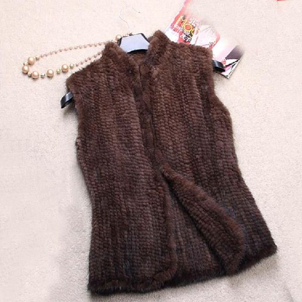 

women's fur & faux ms * genuine mink vest/ 100% european kintted waistcoat, coat, no.su-12158, Black