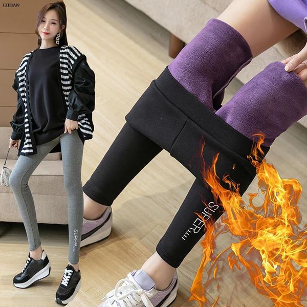 

women's leggings pants clothing with female leggins push up tights warm winter seamless gym for fitness, Black
