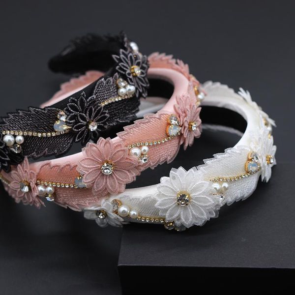 

hair clips & barrettes baroque rhinestone band fashion temperament sponge cloth flower ladies 663, Golden;silver