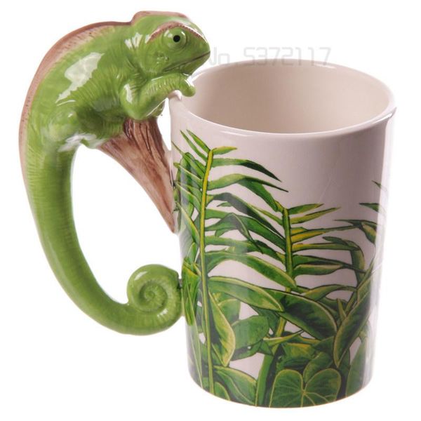 

mugs funny hand-painted 3d animal lizard mug ceramic office coffee cup cartoon