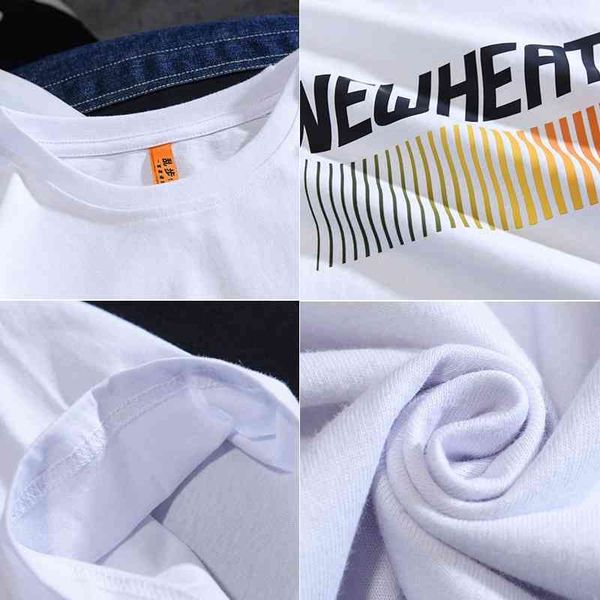 

spring / summer 2021 short sleeve women's high street loose t-shirt bf large trend printed men's shirt, White;black