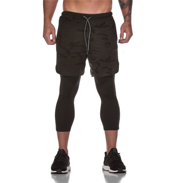 

2021 joggers sweatpants new men 2 in 1 ny leggings double layer sportswear male gym fitness running quick dry track pants yr0g, Black
