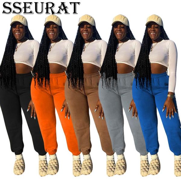 

women's pants & capris sseurat jogging autumn sport casual joggers trousers streetwear, Black;white