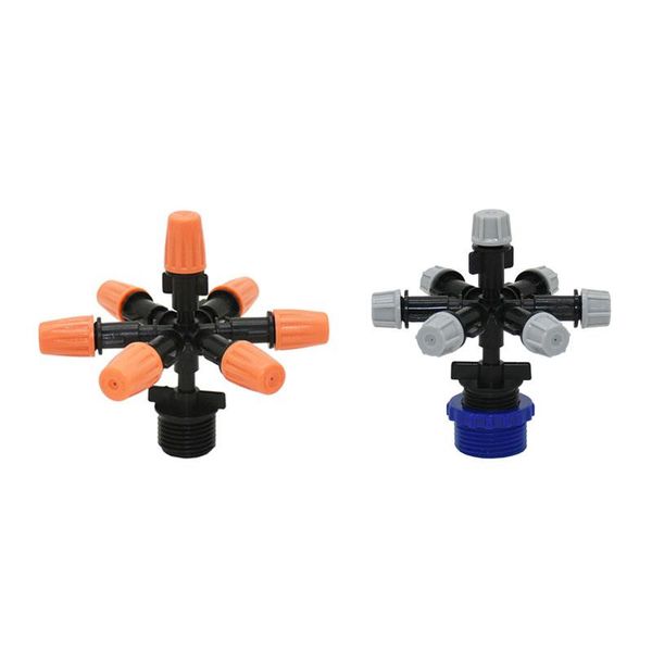 

male thread 1/2 3/4 inch cross mist sprinkler nozzle multi-nozzle water spray misting drip irrigation for garden greenhouse 1pc