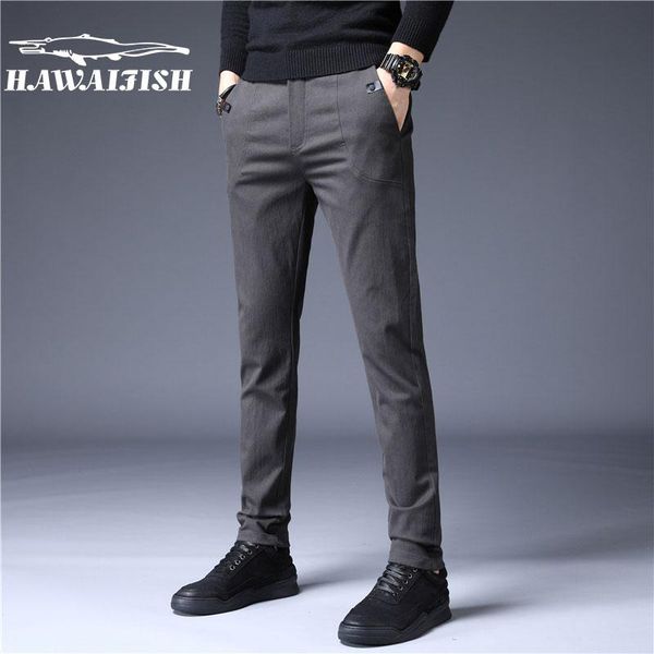 

men's pants hawaifish brand autumn and winter korean version of the trend business pantalon homme straight all-match casual pant, Black