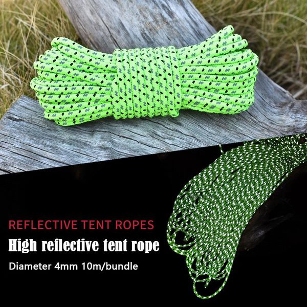 

outdoor gadgets high reflective paracord 4mm bundling tent no joint camping survival address lanyard sky curtain wind rope anchor point roof