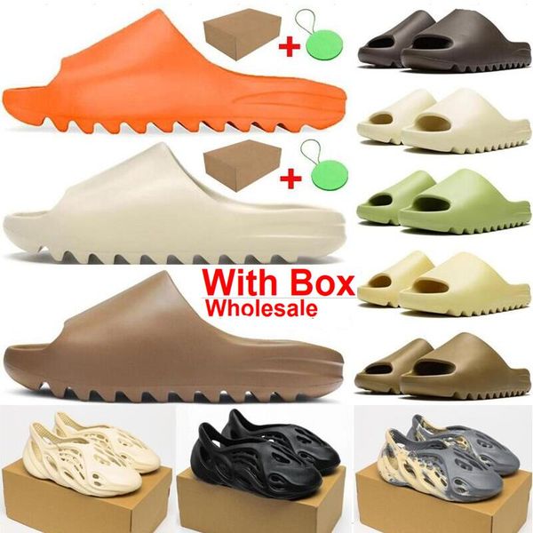 

slippers foam runner slide bone ochre sand mineral blue mx cream clay mxt moon grey white men women indoor shoes enflame orange core wholesa, Black