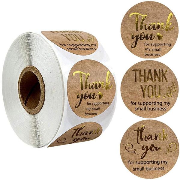 

gift wrap 500pcs vintage kraft paper stickers sealing label handmade with love thank you for the