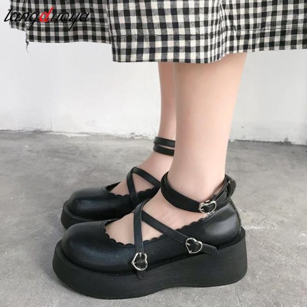 

japanese lolita shoes mary jane pu leather jk love girl student kawaii sweet round head waterproof black shoes anime cosplay