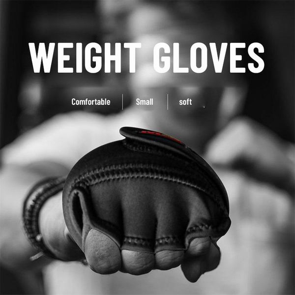 

1pair weighted gloves wristband sandbags trainng running weight bearing boxing gloves bracelets home gym workout, Black;red
