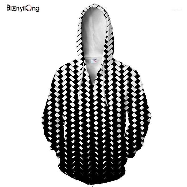 

men's hoodies & sweatshirts 2021 hoodie men mens white plaid print 3d zipper casual tracksuit pocket hooded streetwear hip hop 1, Black