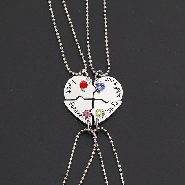 

chains friends series of stitching love simple lettering pendant necklace, Silver