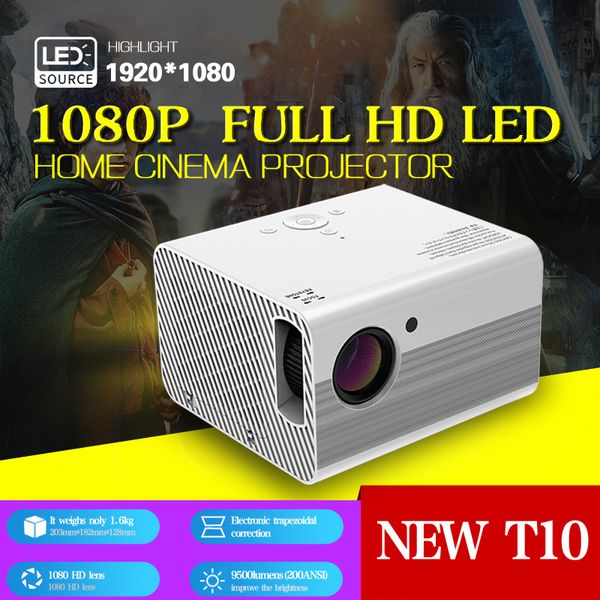 LED Mini Projecor 1920*1080p Resolução 200Ansi Apoio Full HD Video Beamer para projetores de filmes de cinema em casa de cinema em casa S