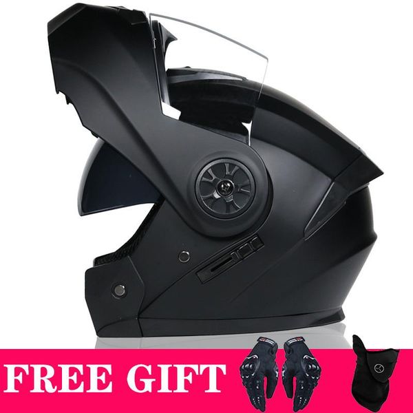 

2021 latest flip up motorcycle helmet dual lens inner sun visor cascos para moto dot approved racing capacete 2 gifts