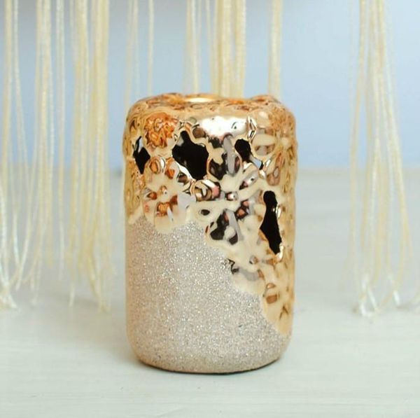 

original furnishings shengruxiahua ceramic high-end gold plating decoration crafts candlestick candlestick