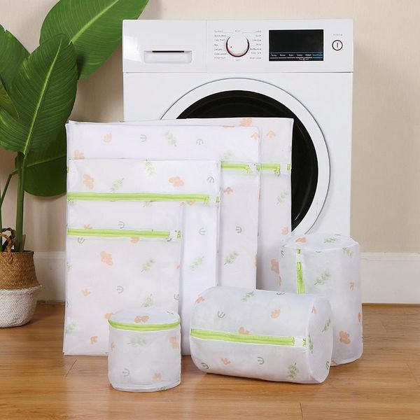 

laundry bags floral mesh bag clothing storage organizer protected underwear bra basket washing machine dedicated wash kit