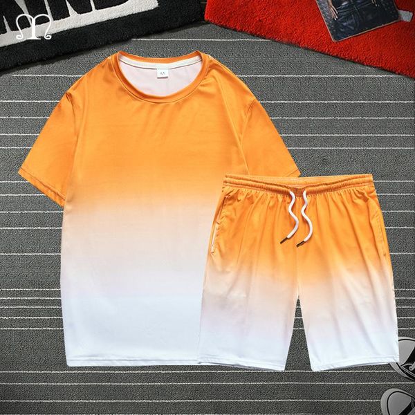 

men's tracksuits brand men sportswear two pieces summer casual tshirts+shorts sports suit male sets clothing streetwear plus size 3xl 4, Gray