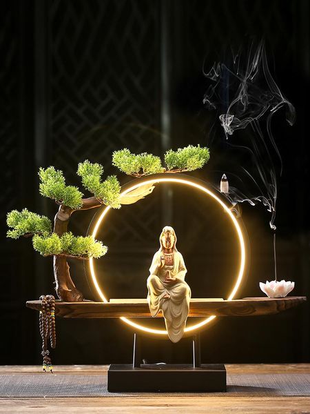 

fragrance lamps modern eletric incense burner holder smoke fountain zen garden incensario home decoration yd50xl