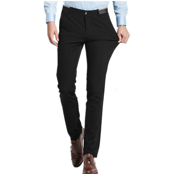 

men's pants pure color small stretch trousers 28 29 30 31 32 33 36 38 black navy blue fashion business casual man slim elegant gl2