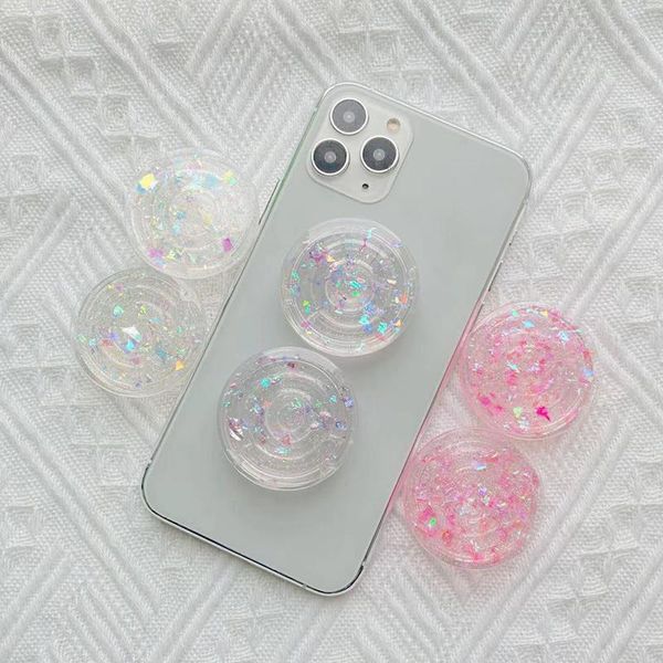 

cell phone mounts & holders cute heart stand grip finger ring support anti-fall round clear shining mobile holder universal for women girl