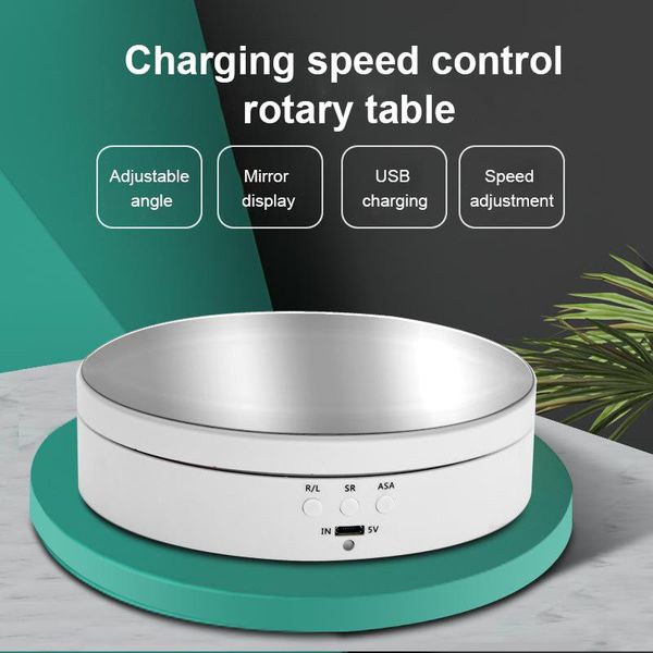 

smart home control electric rotating display stand mirror 360 degree 3 speeds turntable jewelry holder battery for pography video shooting p