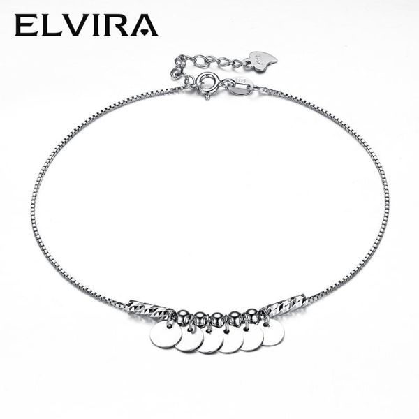 

anklets elvira 925 sterling sliver round coin shape charms foot bracket adjustable dangle fashion beach body jewelry, Red;blue