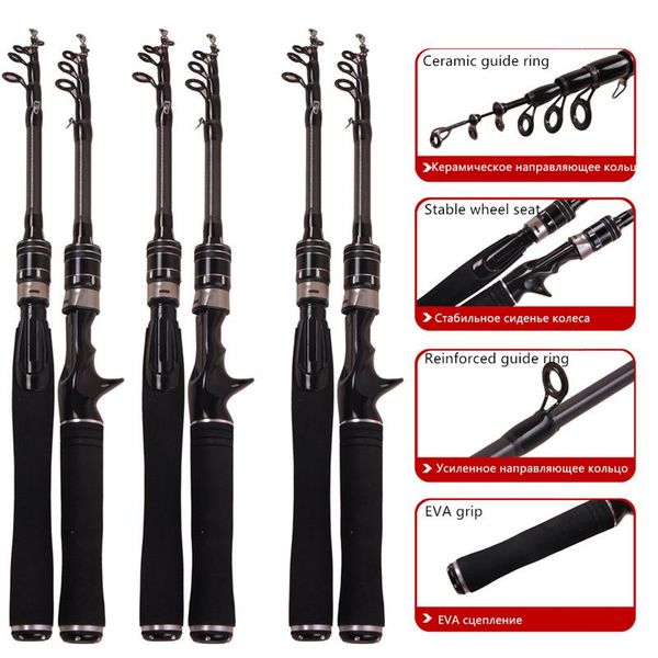 

boat fishing rods yumingbu ul power short carbon rod ultralight spinning 1.65m/1.8m/1.98m sea lure baitcasting pole