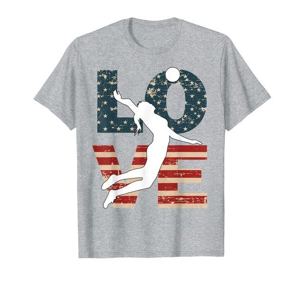 

love american volleyball teen girls women t-shirt, White;black
