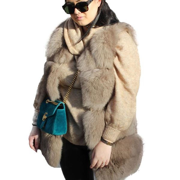

women's fur & faux womens clothing gilet fashion real jackets winter warm vests waistcoats sleeveless women jacket, Black