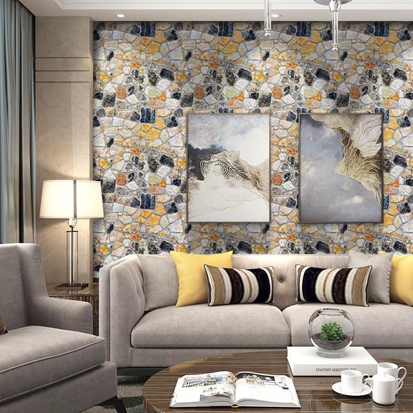

wallpapers 3d modern brick self adhesive roll wall murals rolling rock stone backdrop paper for walls