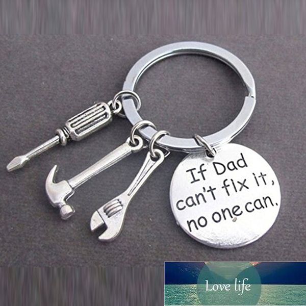 

new if dad can't fix it no one can diy tool wrench spanner rule hammer model key chain key ring keychain keyring gift 373180, Silver