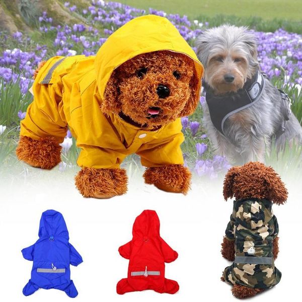 

dog apparel clothes rain coat puppy pet waterproof jacket rainwear hoodie reflective