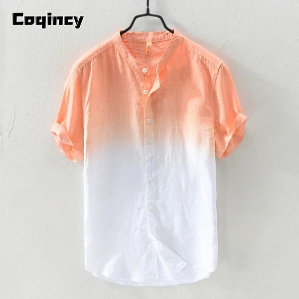 

men's casual shirts camisas summer loose shirt hawaiian blouse cool thin breathable hanging tie dye gradient cotton masculina, White;black