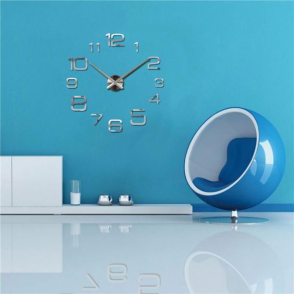 

wall clocks 3d clock mirror stickers creative diy digital home decoration