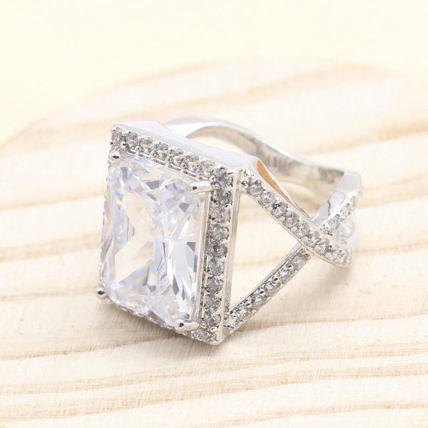 

wedding rings 2021 est 925 silver ring for women geometric white purple cubic zirconia jewelry birthday gift, Slivery;golden