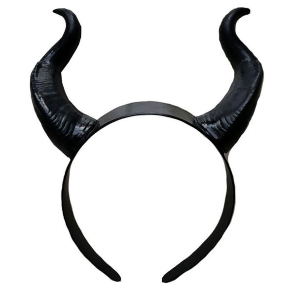 

hair accessories halloween witch black long ox horn headband movie demon evil queen glitter hoop gothic cosplay costume accessory headpiece