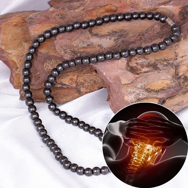 

black 6mm/8mm cool magnetic bracelet beads hematite stone therapy magnet hematite beads bracelet mens health care women, Silver
