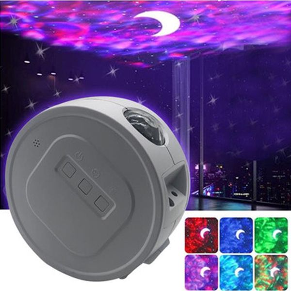 Starry Sky Projector Star LED Nights Light Projection 6 Colors Ocean Waving Lights 360 Degree Rotation Night Lighting Lamp for Kids USALIGHT