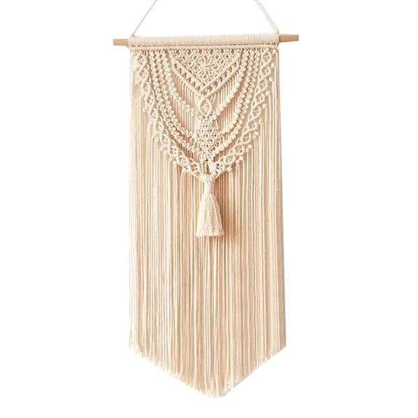 

tapestries wall macrame chic bohemian cotton rope woven tapestry home wedding room decoration hanging