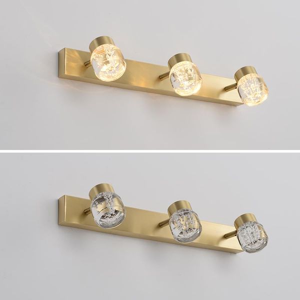 

wall lamp modern crystal for bedroom bedside hallway gold living room background brass sconce waterproof bathroom mirror light