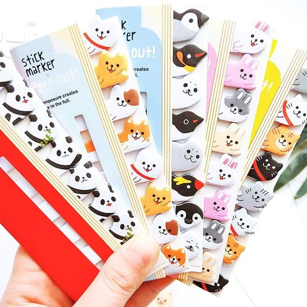 

notepads animal row sit bookmark sticky note n times memo pad cute stationery, Purple;pink